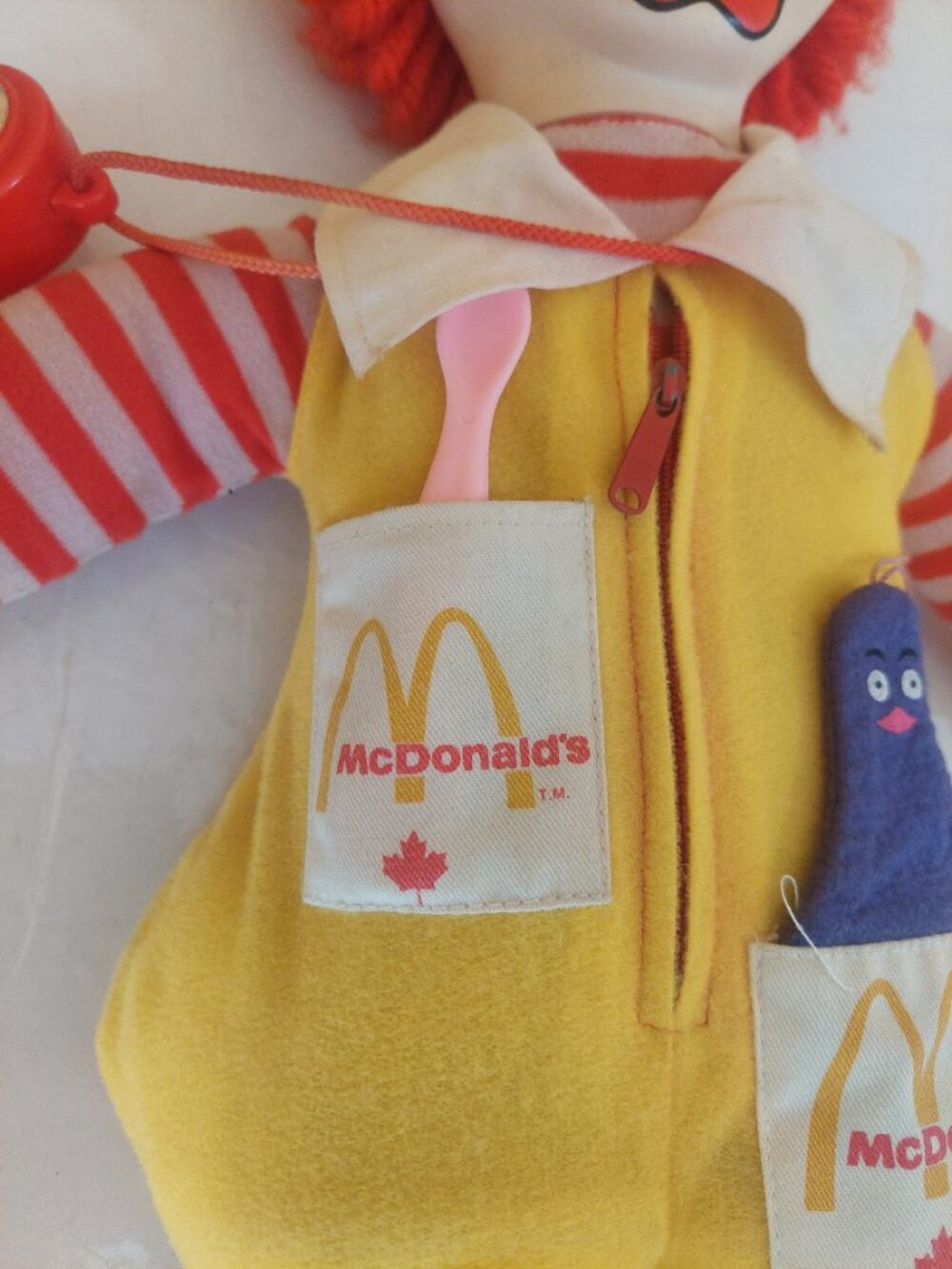 McDonald's Vintage 1978 Ronald McDonald Clown Plush Toy Doll Made in Canada - Picture 4 of 11